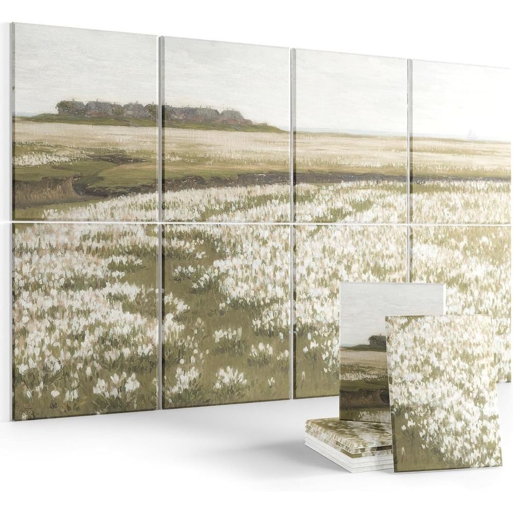 Fluxynara Acoustic Wall Art Panels 35x24 Sound Absorbing 8-Pack Summer Landscape
